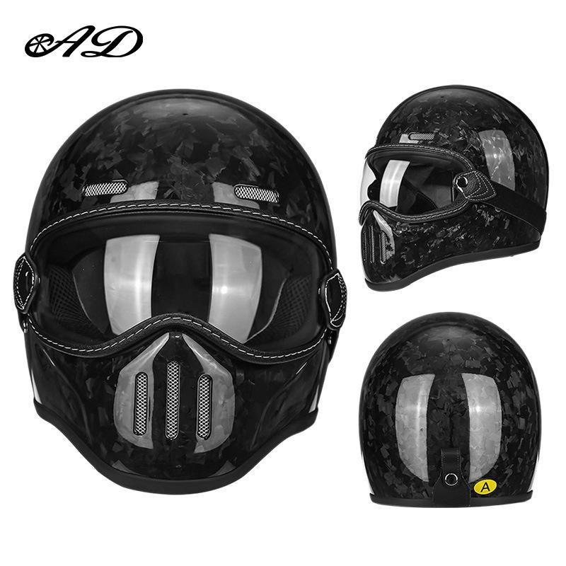 Exclusive Supply AD Carbon fiber small helmet body, fiberglass retro helmet for motorcycle cruising, scooter, and motorcycle riding