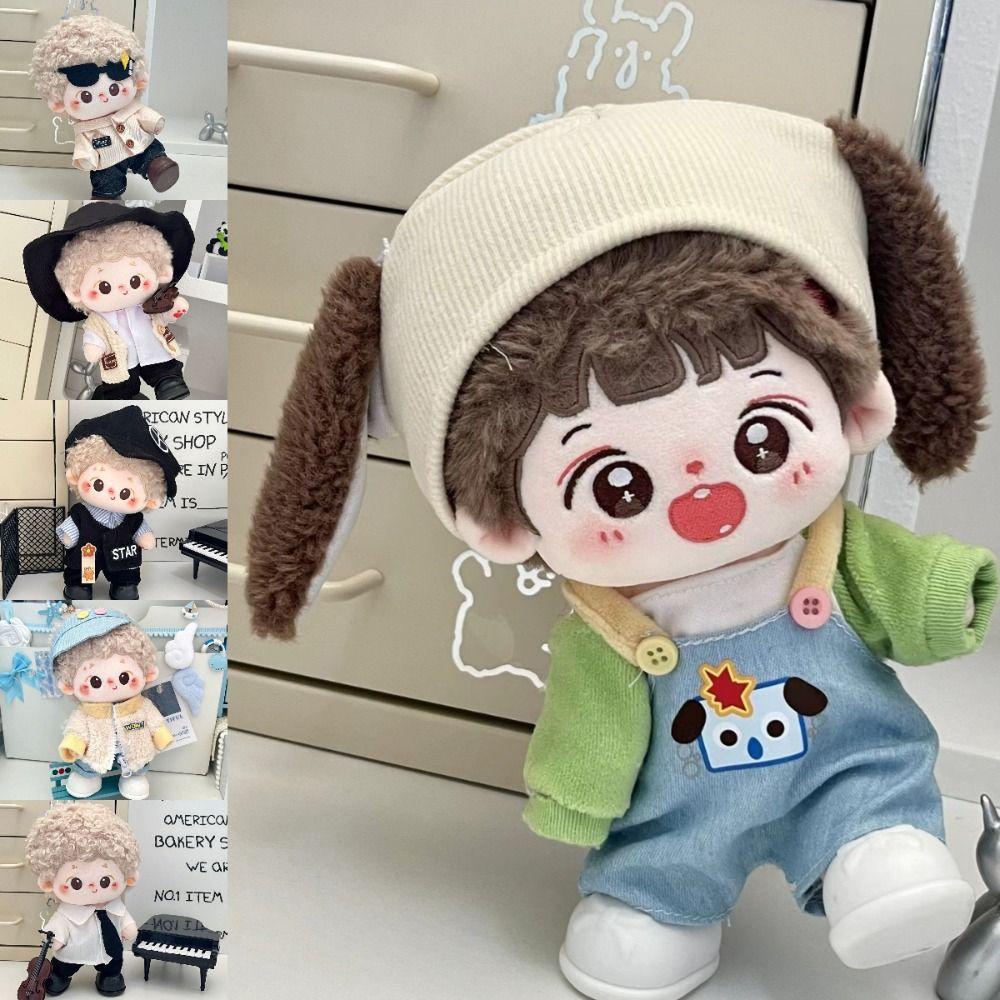 Multiple Styles Cute Outfit 20cm Cotton Doll Plush Toy Cartoon Doll Clothes Children Toys