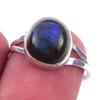Natural Labradorite Gemstone Handmade 925 Solid Sterling Silver Ring Size 6 G8B08