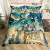 Magic Flying Dragon Duvet Cover Set Bright Colorful Fly Dragon Wildlife Kids Comforter Cover Outer Space Galaxy Men Bedding Set
