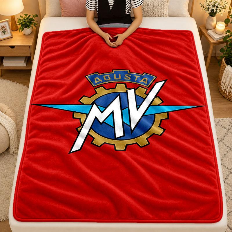 Flannel BlanketMV Agusta Warm Soft Throw Blanket for Indoor Sofa Bed Living Room Use