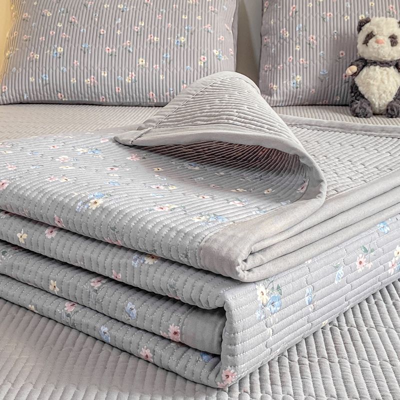 Double Layer Gauze Bed Cover Household Anti Slip Thickened Cotton Bed Single Piece Kang Cover Four Season Mattress