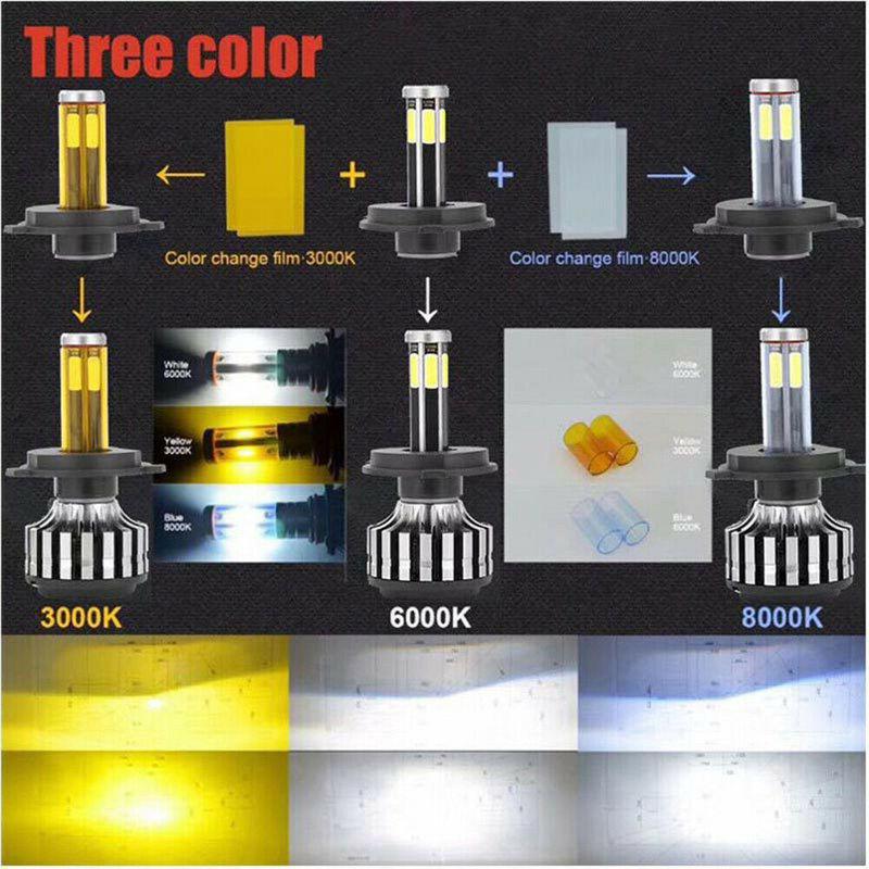 360° 6 side cob H7 led Auto car headlight lamps H4 led 9005 HB3 9006 HB4 H11 H8 Fog lights Bulb 120W diode lamps for cars 12v