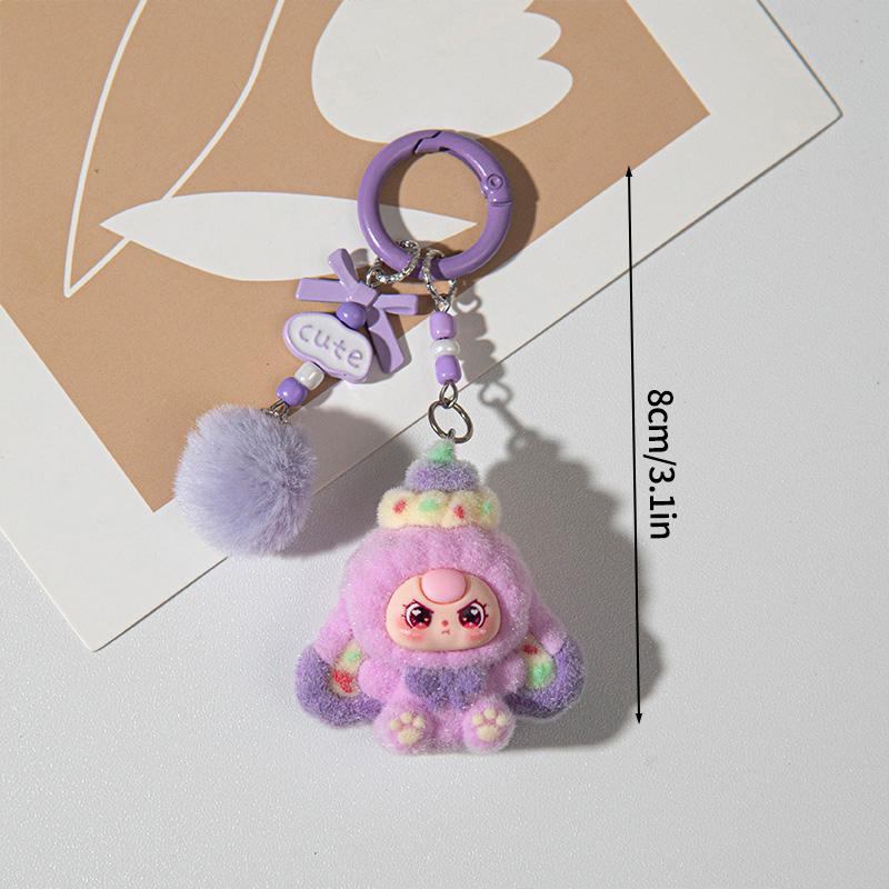 Cute Plush Keychains Party Gifts Kawaii Keychain Phone Chain New Year Xmas Party Favors Gift Baby Face Cute Aesthetic Keychain