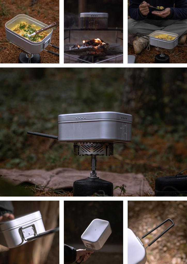 CAMPING MOON Extra Thick Mess No Deburring with Spill Prevention Groove and Drainage for Outdoor and Emergency Preparedness Tin, Large, Required,