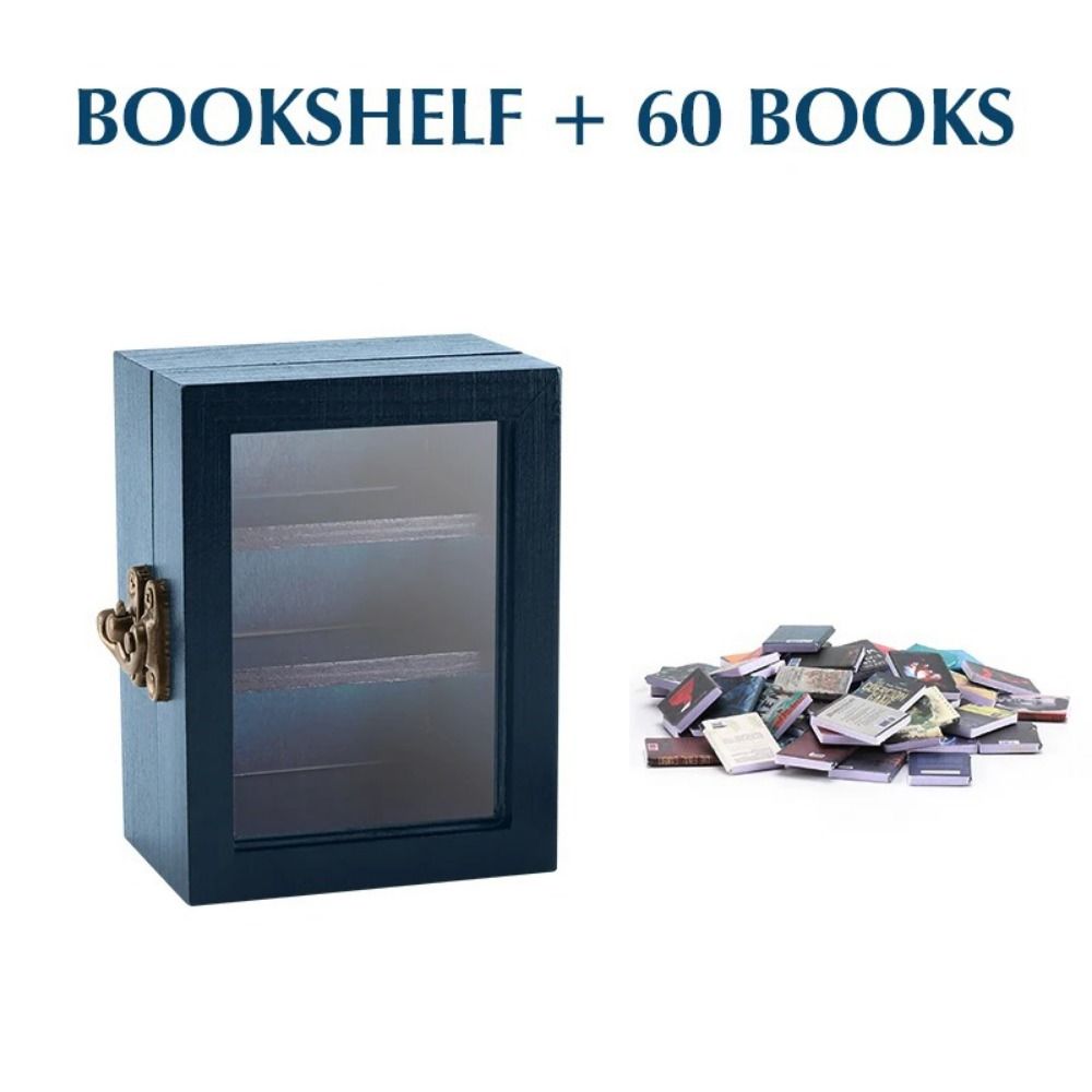 Деревянный миниатюрный книжный шкаф Креативное украшение Снятие стресса Встряхните свою тревогу