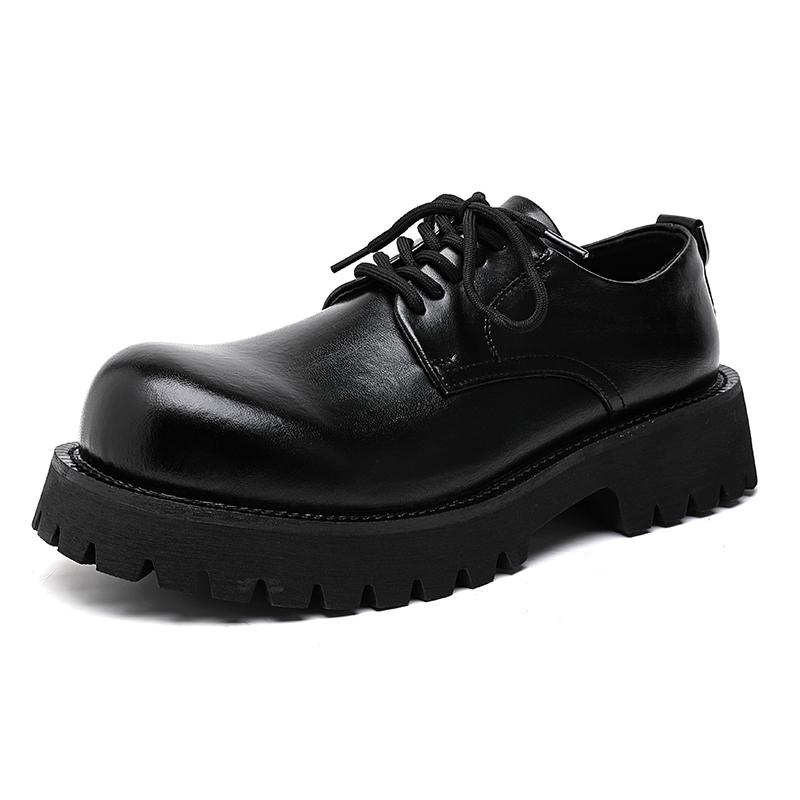 Модные мужские туфли-оксфорды класса люкс на толстой подошве, повседневные кожаные деловые туфли высокого качества, дизайнерские туфли для работы на открытом воздухе с круглым носком