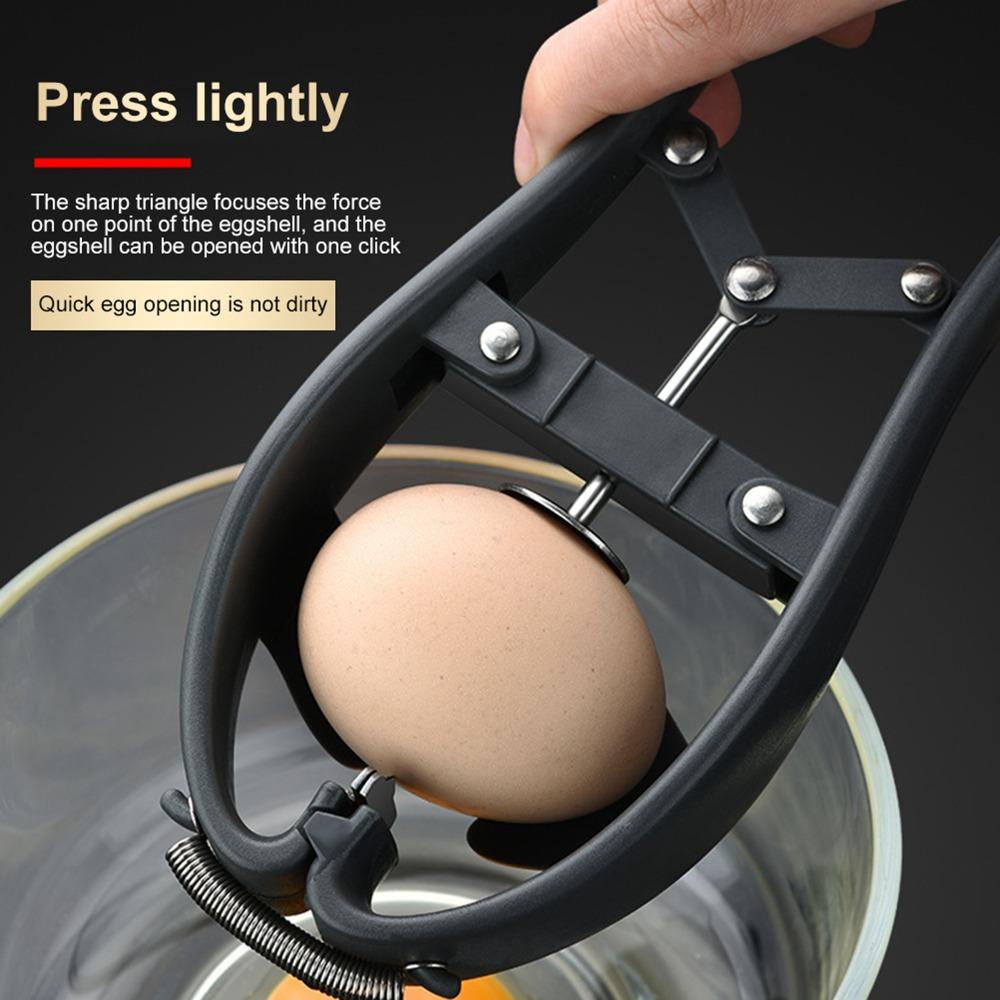 Black Egg Opener Stainless Steel Egg Cracker Durable Eggshell Cutter Home Cooking Baking