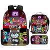 Набор из 3 предметов: школьная сумка Poppy's Playtime 4 Elementary School Bag и рюкзак Nightmare Critters большой вместимости.