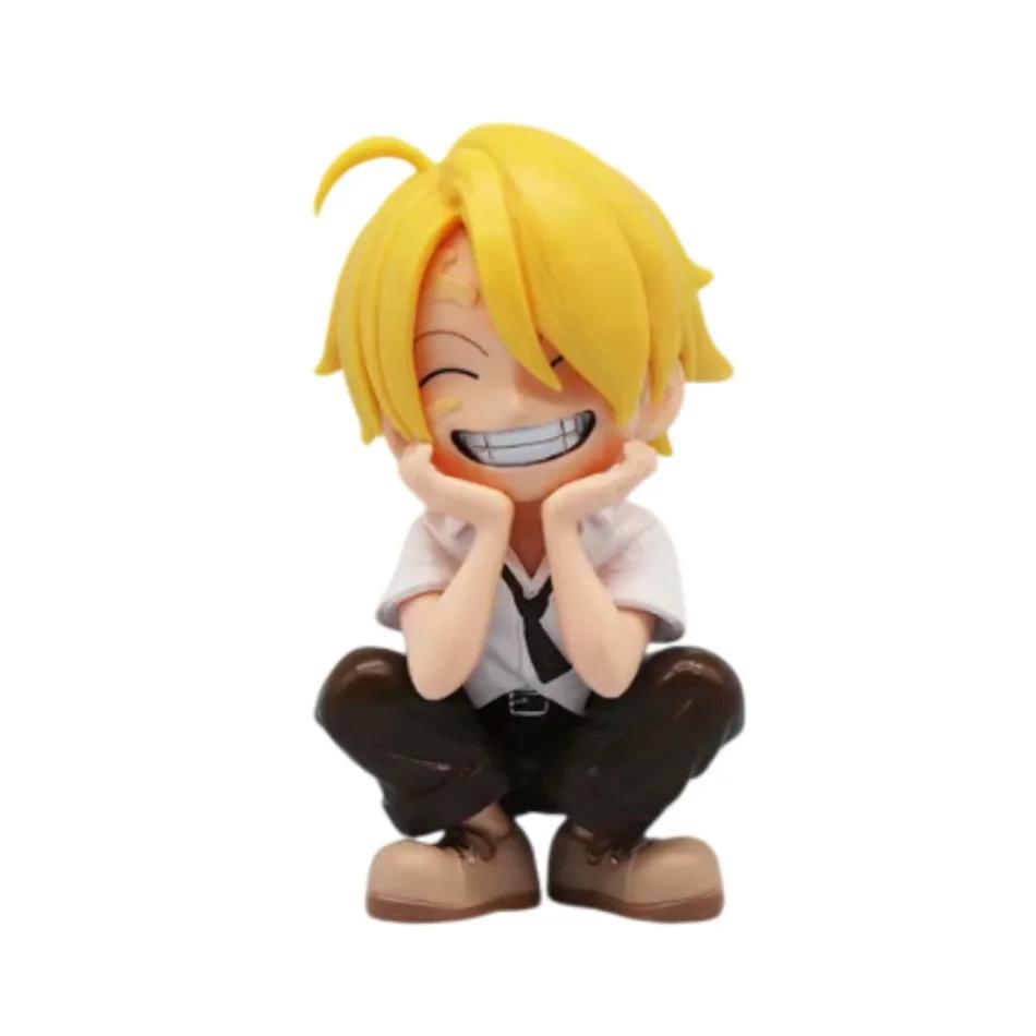 One Piece Luffy Zoro sitting Q version trendy action figure cartoon anime desktop car ornaments doll collection gift