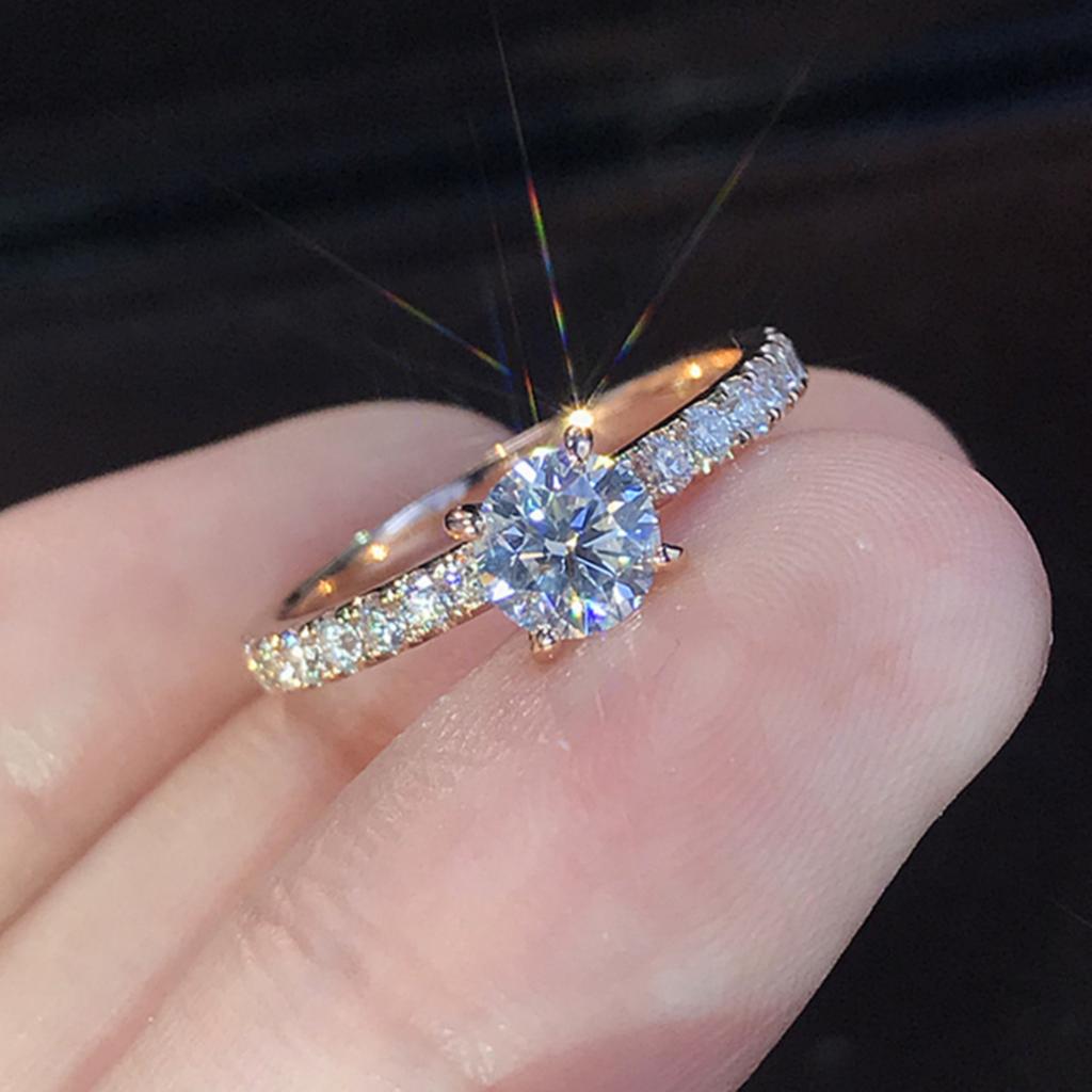 Minimalist Sterling (S925) Ring With Imitation Zirconia For Custom-made Wedding Bands