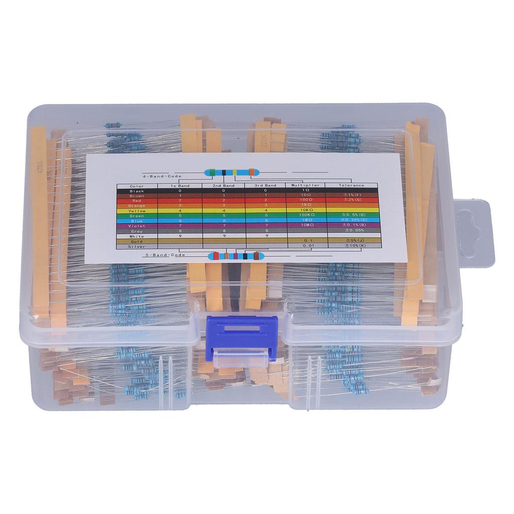 Набор резисторов 2600 шт. Металлопленочные 1 Ом 3 МОм 1/4 Вт Сопротивление Электронные аксессуары