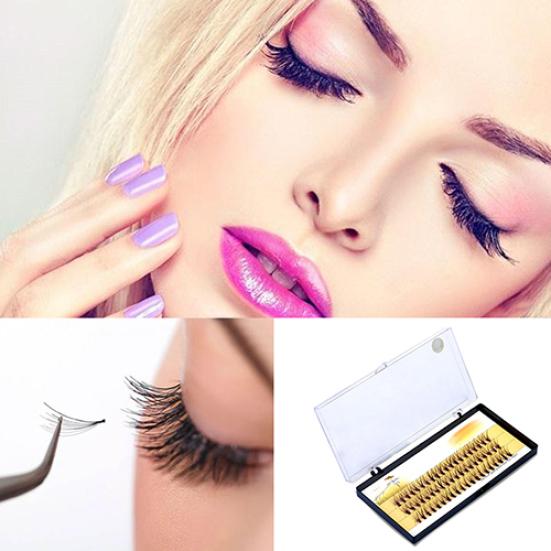 Женщины Pro Makeup 60 шт. кластеры красоты ресницы прививки поддельные накладные ресницы