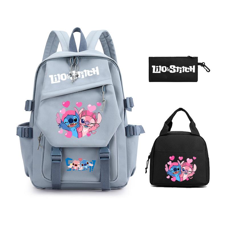 Children'S Backpack Cartoon Printed Student School Bag Lunch Bag Casual Pencil Bag Set