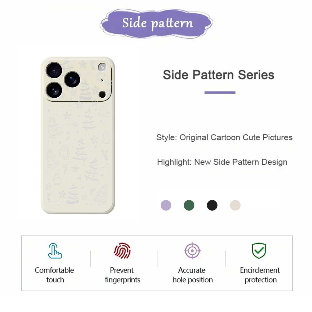 For iPhone 17 Pro Max Case Snowflake Gingerbread Pattern Printing Straight Edge TPU Phone Back Cover