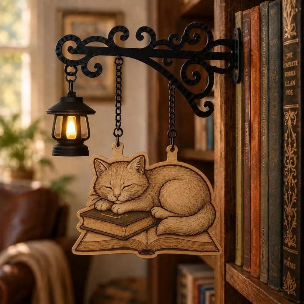 Vintage Bookshelf Lantern Light Wooden Bookshelf Lamp Bookshelf Ghost Light  Library