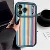 Чехол-бампер для iPhone 17 Pro Max 17e 16e 16 15 14 13 Pro Max 11, силиконовый, мягкий, противоударный, с радужной полоской