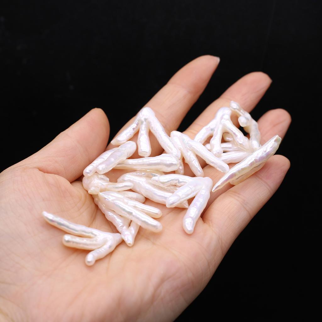 1 шт. уникальные искусственные жемчужные бусины в форме куриного когтя для изготовления ювелирных изделий своими руками необычный подарок на Хэллоуин Рождество белые розовые аксессуары поделки 19×30 мм