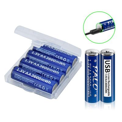 PALO Литий-ионный аккумулятор типа АА 1,5 В, 3600 мВтч Литий-полимерный USB Литий-ионный аккумулятор типа АА Аккумулятор типа АА для клавиатуры, мыши + USB-кабель