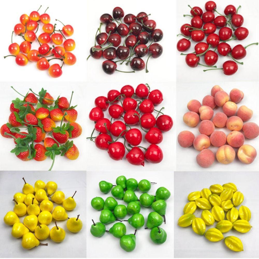 20PCS Multicolor Simulation Fruits Vegetables Fake Cherry Lemon Patoto  Party Wedding Supplies