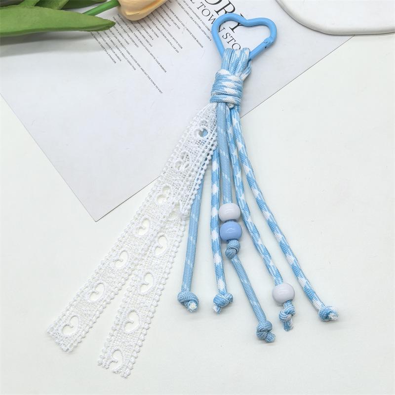 Креативная серия конфетных цветов Кружевная лента Плетеный шнурок Miu Style Альпинистская веревка Брелок для ключей автомобиля Подвеска для сумки