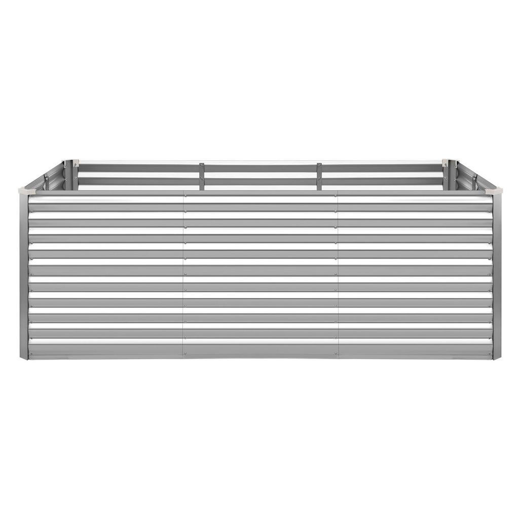 Galvanized Raised Garden Bed, 2400 x 1200 x 860 mm, Rectangular Metal Planter Box Kit Outdoor, Bottomless Planting Box with Gloves, Rustproof