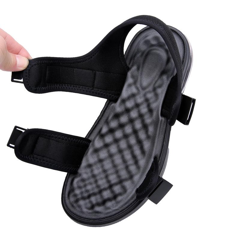 Новые летние туфли мужские сандалии мягкая ткань летние праздничные мужские пляжные сандалии плоские нескользящие мужские туфли черные A4520