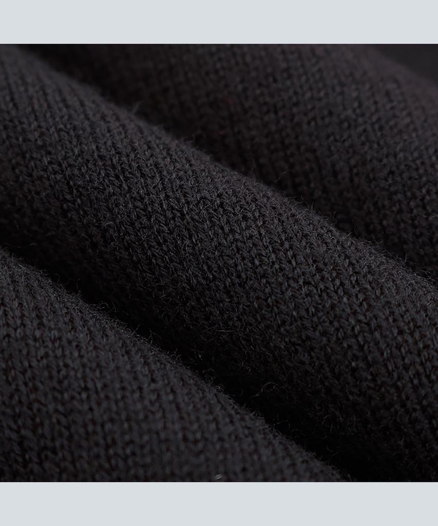 Mondiag [Mondiag X E.Enough] Men'S Merino Wool Round Collar Knit (Black Contrast)