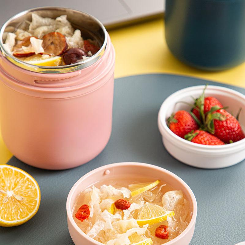 Stainless Steel Vaccum Cup Soup Lunch Box Storage Warmer with Spoon Food Drinking Cup with Spoon Thermal Jar Insulated Soup Thermos Containers Cooler