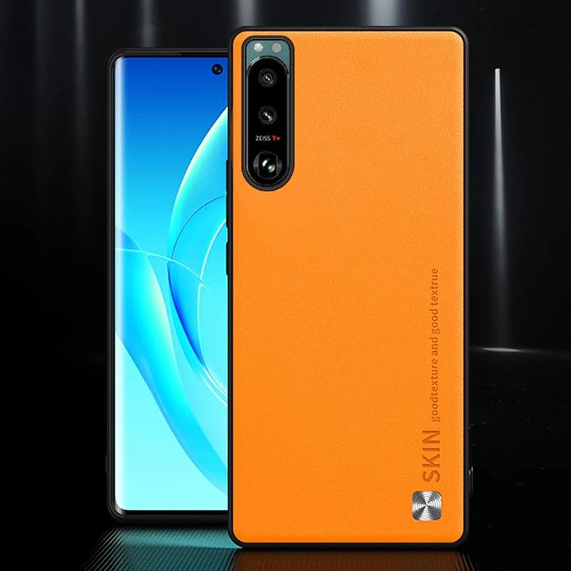Роскошный чехол из искусственной кожи для телефона Sony Xperia 1 5 III, задняя крышка, матовый силиконовый противоударный защитный чехол для Sony Xperia5 III