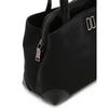 DakS Black Crocodile Leather Color Block Nylon Tote Bag S