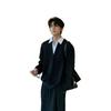 Mens Fake Two-Piece Hoodie 2026 Turn-Down Collar Loose Top Chic Streetwear