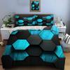 3D Honeycomb Square Gradient Color Print Bedding Set Duvet Cover 1 Duvet Cover 2 Pillowcases Adult and Kids Bedding Set Luxury
