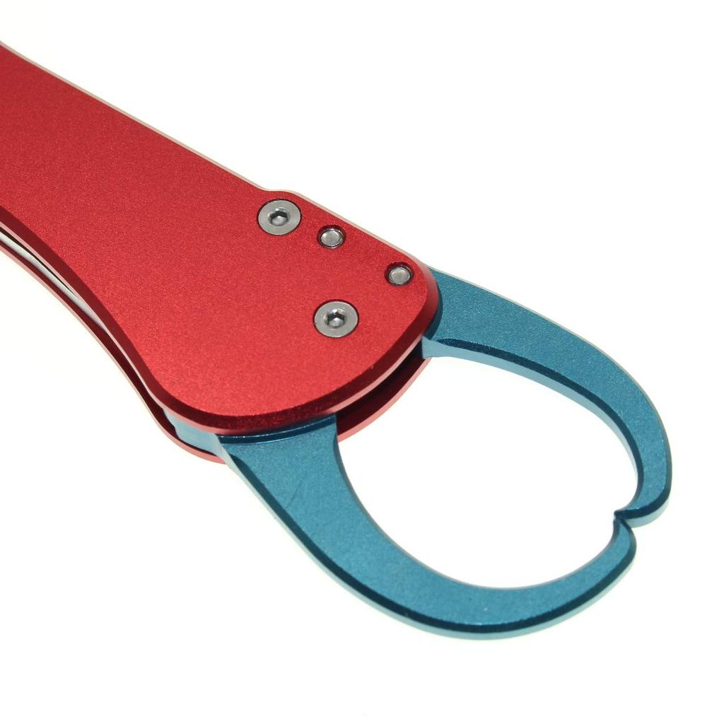 1091 Fish Lightweight Aluminum Fish Long Gun Grip (Iregui) Grip, Grip, Reach, (Red (Aluminum Trigger))