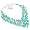 Natural Green Monalisa Gemstone 925 Sterling Silver Jewelry Necklace 18" R3T69