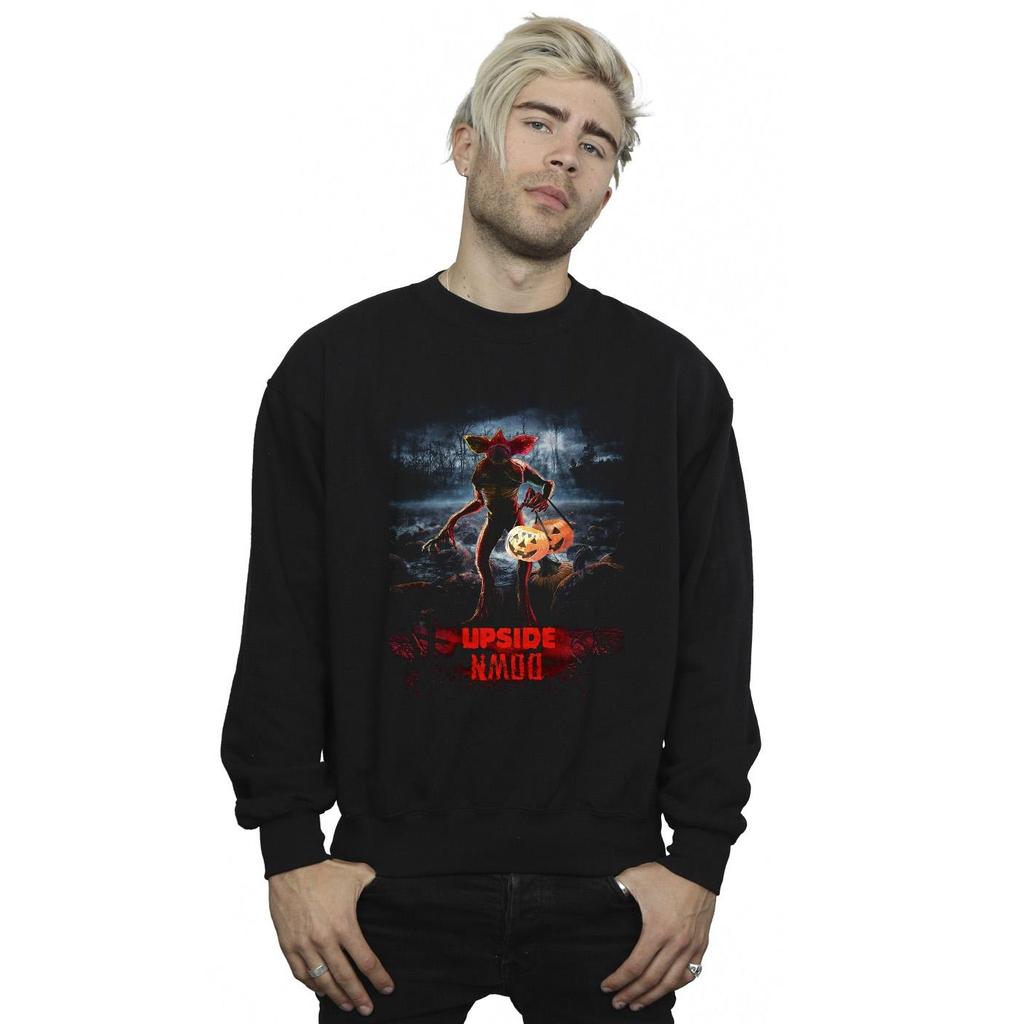 Netflix Mens Stranger Things Pumpkin Upside Down Sweatshirt