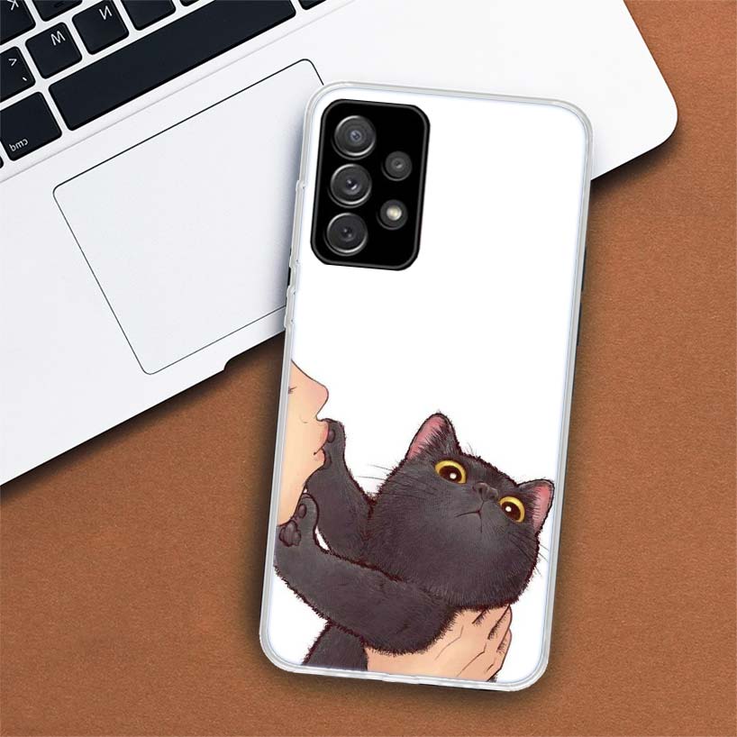Kiss My Lovely Cat Kitten Phone Case For Samsung Galaxy A51 A71 A50 A70 A40 A30 A20E A10 A41 A31 A21S A11 A01 A6 A8 + A7 A9 Plus