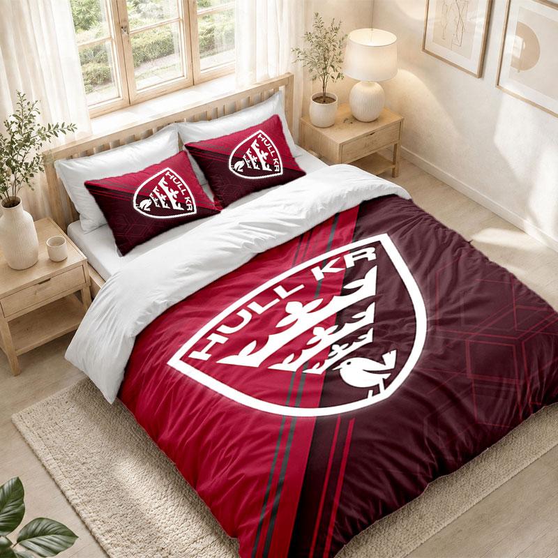 Bedding Set 1 Duvet Cover 2 Pillowcases Hull KR Print Bedroom Home Decoration