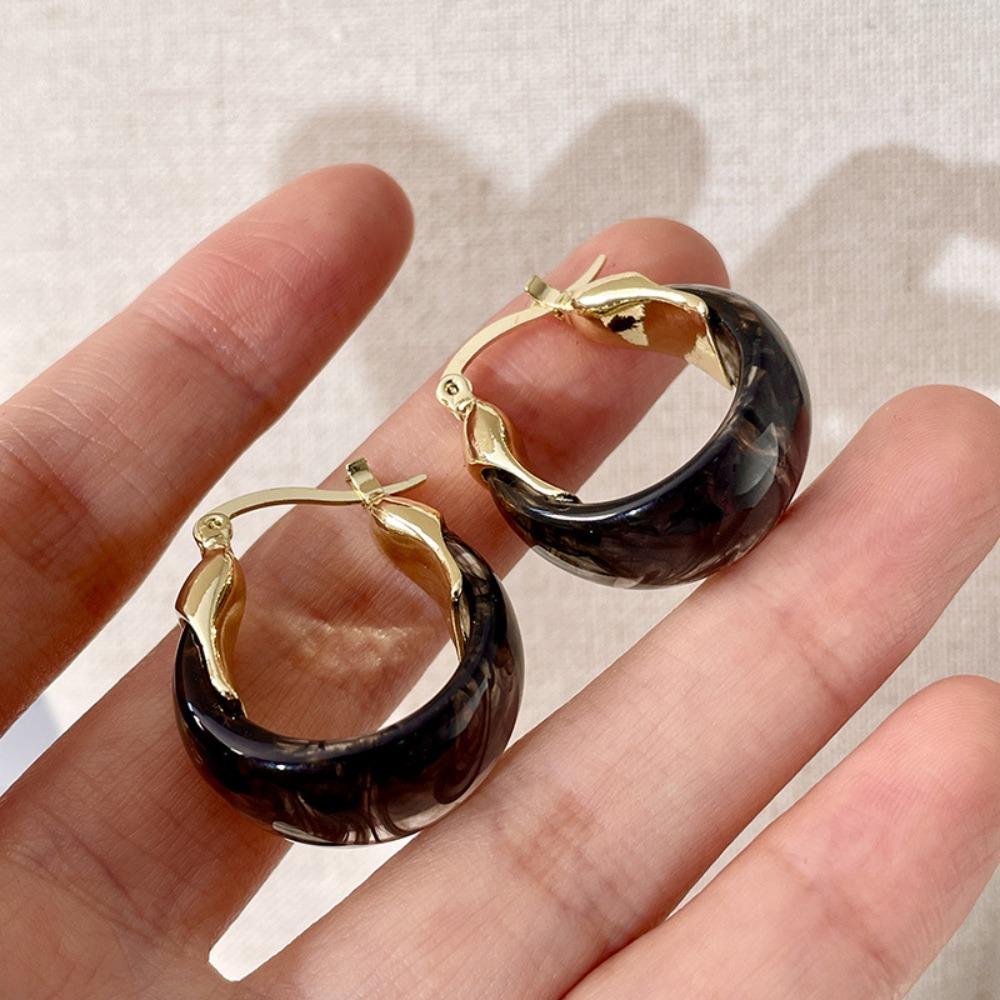 Circle Round Earring Jewelry Accessories Hoop Ear Buckle Trendy Resin Hoop Earrings  Wedding