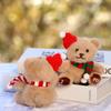 Scarf Christmas Bear Plush Doll Anti-lost Bag Decoration Christmas Hat Pendant  Kindergarten Gifts