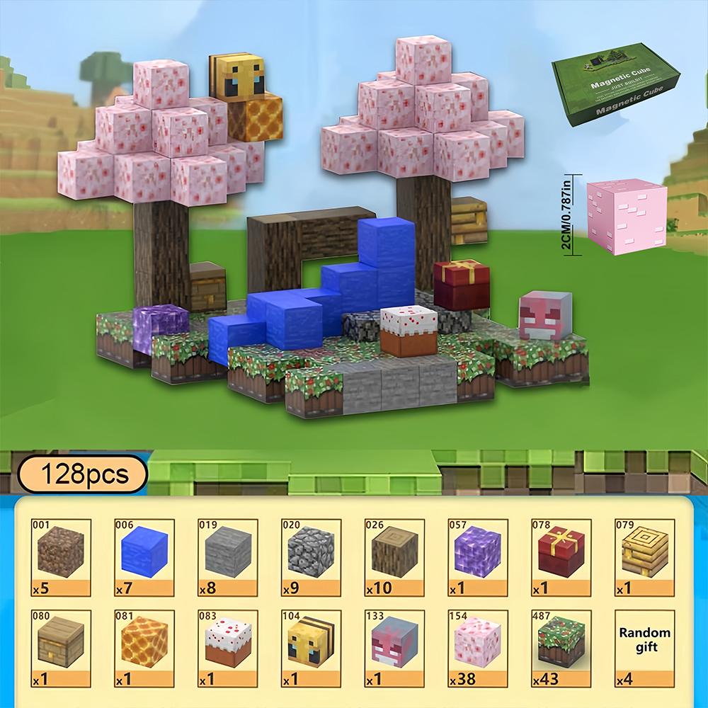 Строительные блоки Магнитная игрушка шахта DIY игровая сцена Собранный магнитный архитектурный набор детская головоломка образовательная модель подарок