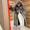 Женское зимнее пальто больших размеров Snow Plush Coat Vintage Polyester Теплая куртка