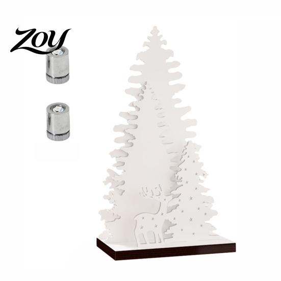 Wooden Christmas Decorations Vintage Tree, LED Lighted Tabletop Centerpiece Decorations, Gifts for Winter Reindeer Xmas Desktop Indoor Decor