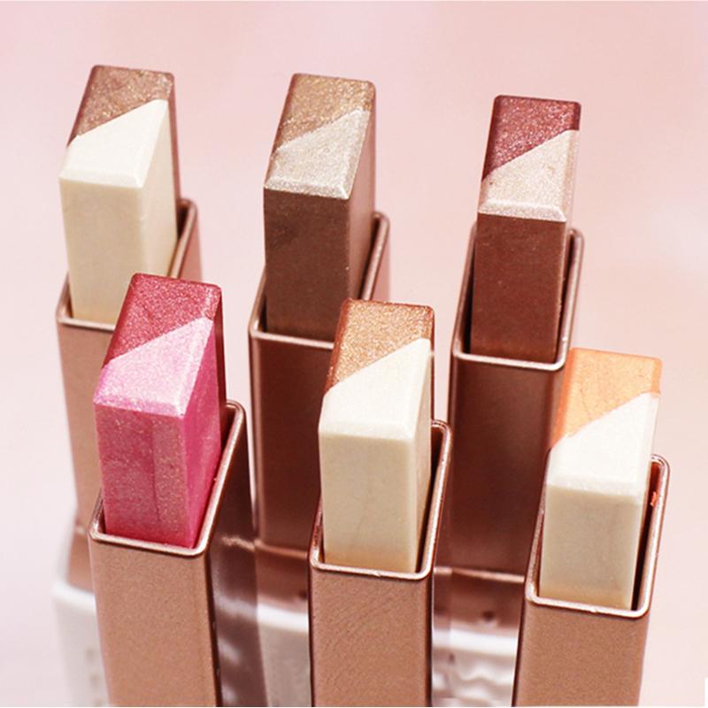 Двойные цветные блестящие тени для век, матовые тени для век, водостойкая двухцветная мерцающая косметика, инструмент для макияжа