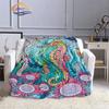 Marine Animal Sea Horse Blankets Super Soft Hippocampus Flannel Blanket Warm Lightweight Kids Bedding Sofa Chairs All Seasons