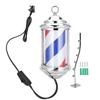 Rainproof LED Barber Shop Pole Sign Hair Salon Wall-Mounted Bright Rotating Light 28cm
