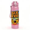 1PC Six Seven Explosion Text Art 750ml Color Plastic Sports Water Bottle Leakproof Flip Straw Lid Suitable for Sports Office Home Use