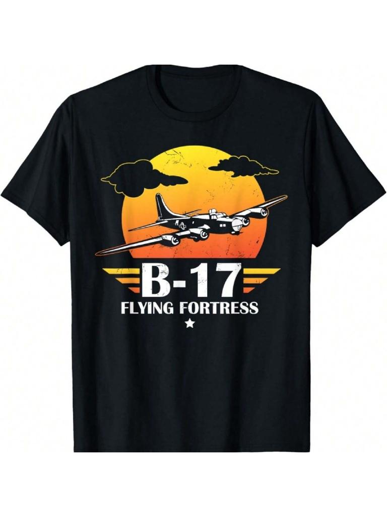 Подарок B-17 Летающая крепость, , Дизайн с самолетом Футболка