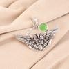 Green Cat's Eye Gemstone 925 Sterling Silver Jewelry Handcrafted Pendant 1.48" CP-17-42