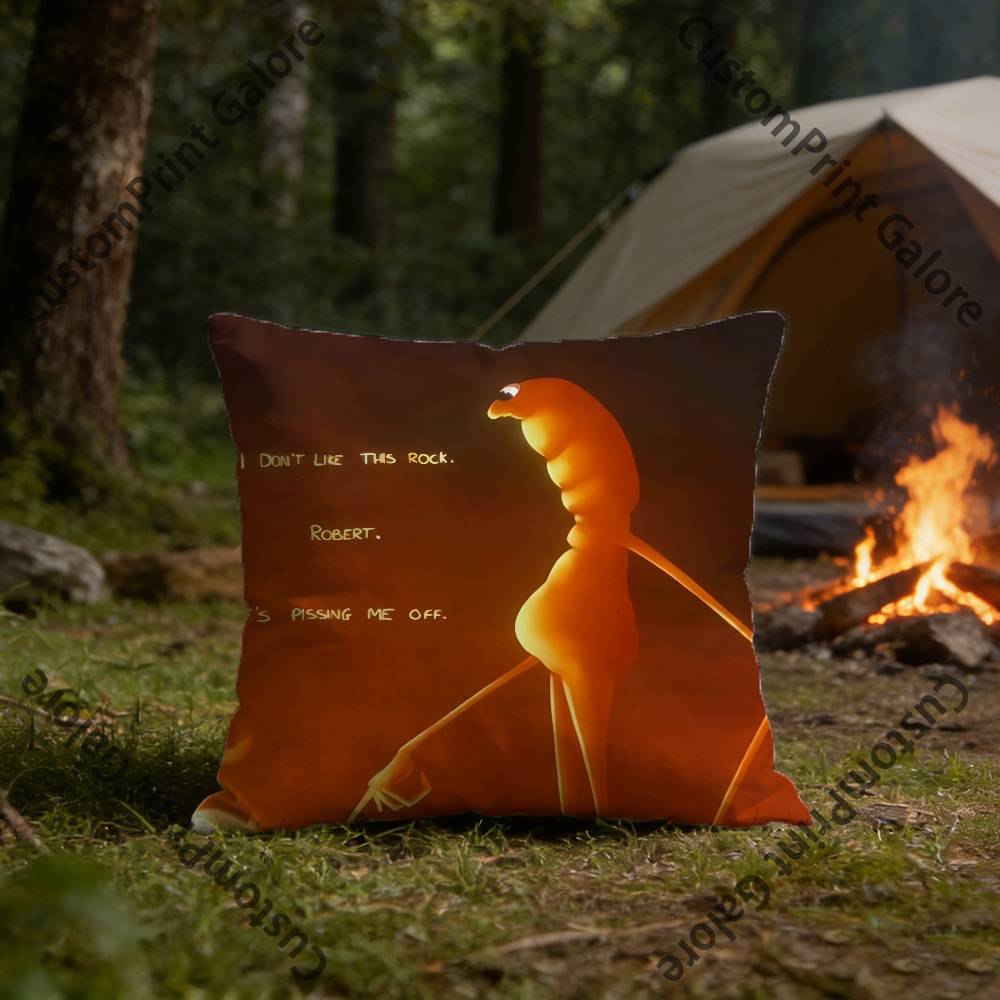 Marcus The Worm Robert Help HD Print Square Pillow Cover Polyester Lightweight Customizable for Home Office Sofa Decor